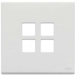 Eikon exe' placca 2 moduli con 4 fori flat bianco matt 22692.01