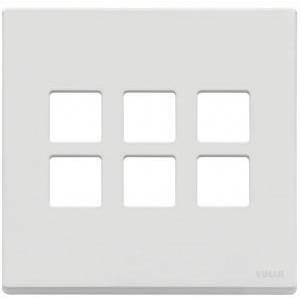Eikon exe' placca 3 moduli con 6 fori flat bs bianco matt 22695.01