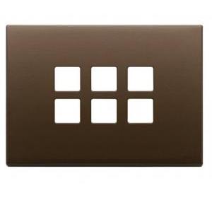 Placca  eikon exé 22693.12 - flat -3 moduli 6 comandi - bronzo