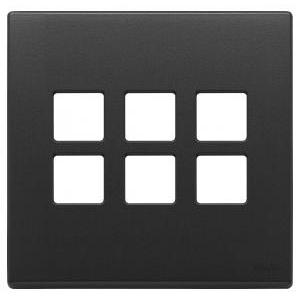 Placca  eikon exé 22695.03 - 3 moduli x 6 posti grigio antracite