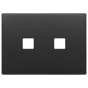 Placca  eikon exé 3 moduli per 2 posti - modello vintage colore grigio antracite 22683.2.03