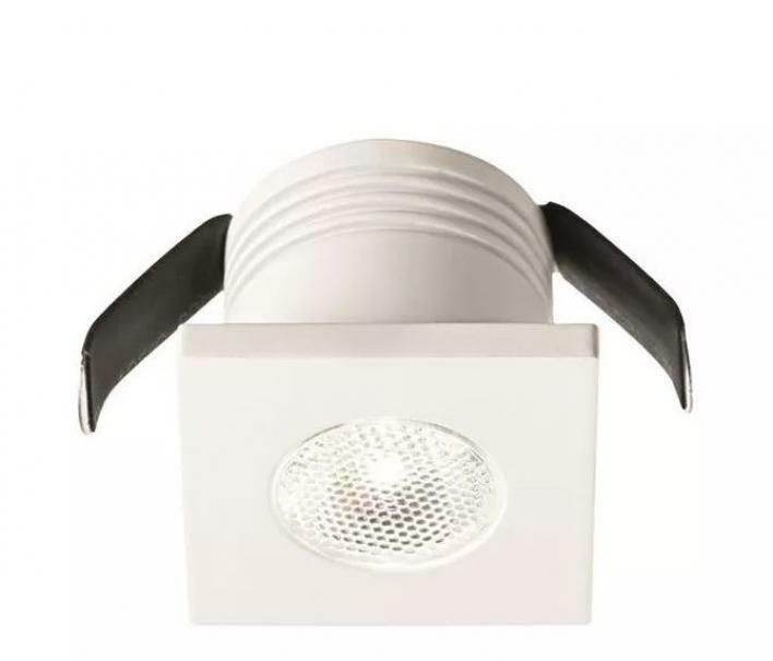 gea luce g.e.a.luce faretto incasso led quadrato bianco opaco 3w 3000k luca calda gfa903c - foto 1
