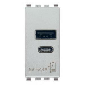 Eikon alimentatore usb a+c 5v 2,4a 1 modulo colore next 20292.ac.n