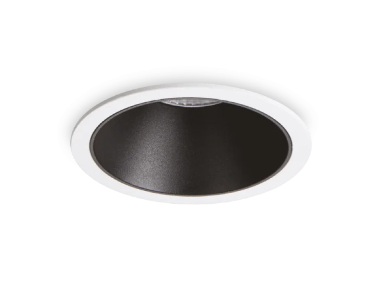 faretto da incasso led tondo bianco e nero ideal lux game trim round