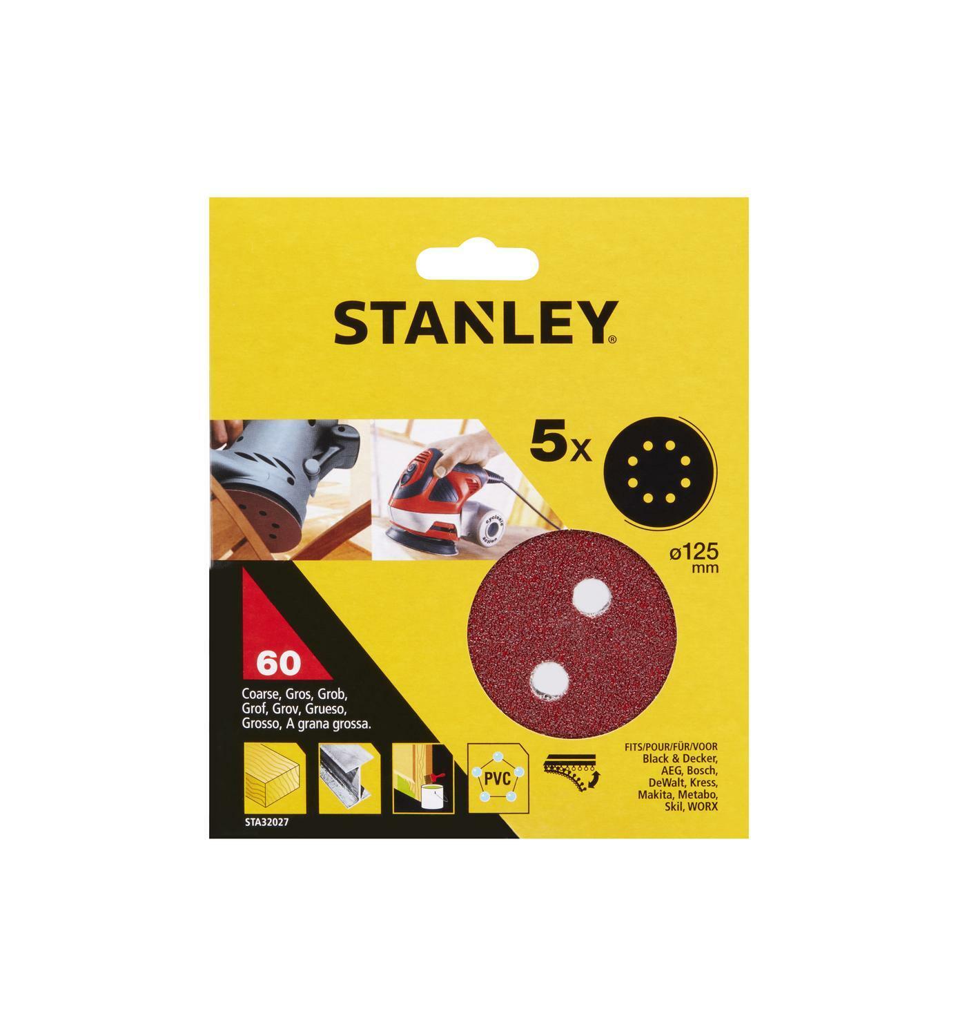 5 Fogli Velcro Stanley  Grana 60 125mm - STA32027-XJ 01