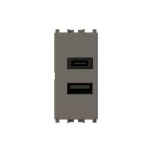 4box presa usb con connettore tipo c e tipo a 3.0a vimar arke metal 4b.v19m.usb.30