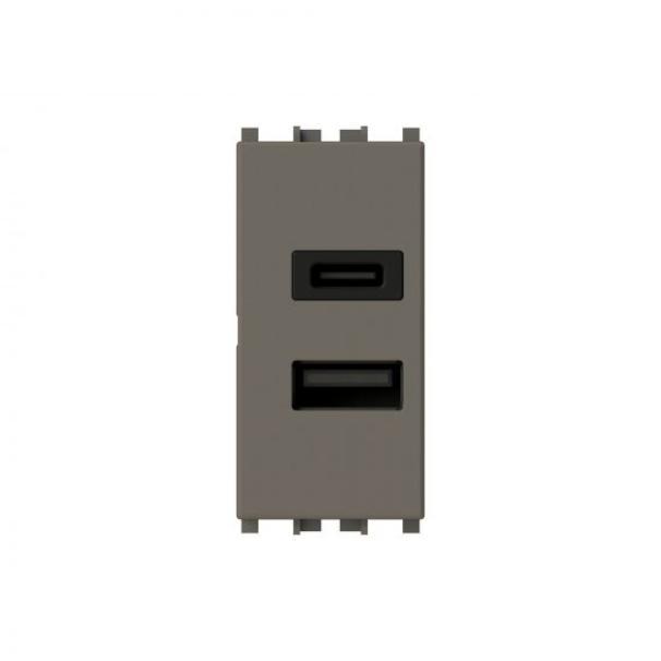 4 box 4box presa usb con connettore tipo c e tipo a 3.0a vimar arke metal 4b.v19m.usb.30 - foto 1