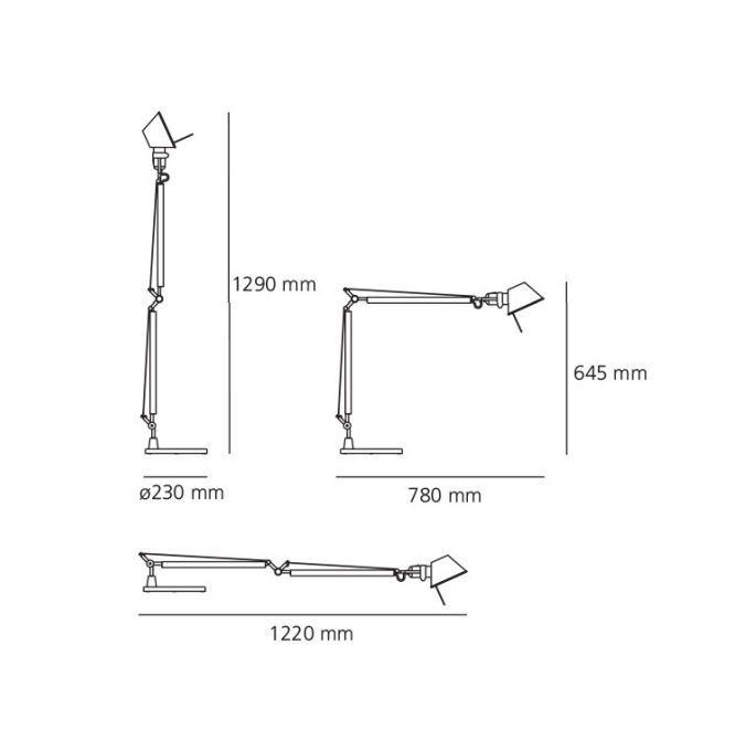 Lampada da tavolo led Artemide Tolomeo 10W 2700K alluminio- Solo Corpo Lampada - A0048W00 02