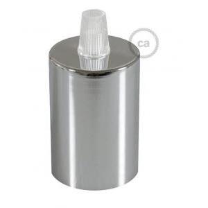 Kit portalampada e27 cilindrico in metallo cromo kbm4011cr