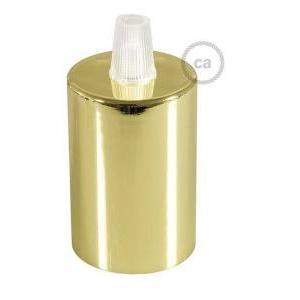 Kit portalampada e27 cilindrico in metallo ottone kbm4011go