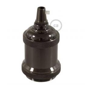 Kit portalampada e27 in alluminio vintage nero perla kbl27albr
