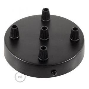 Kit rosone cilindrico in metallo diametro 12 cm 5 fori nero krm575fvn