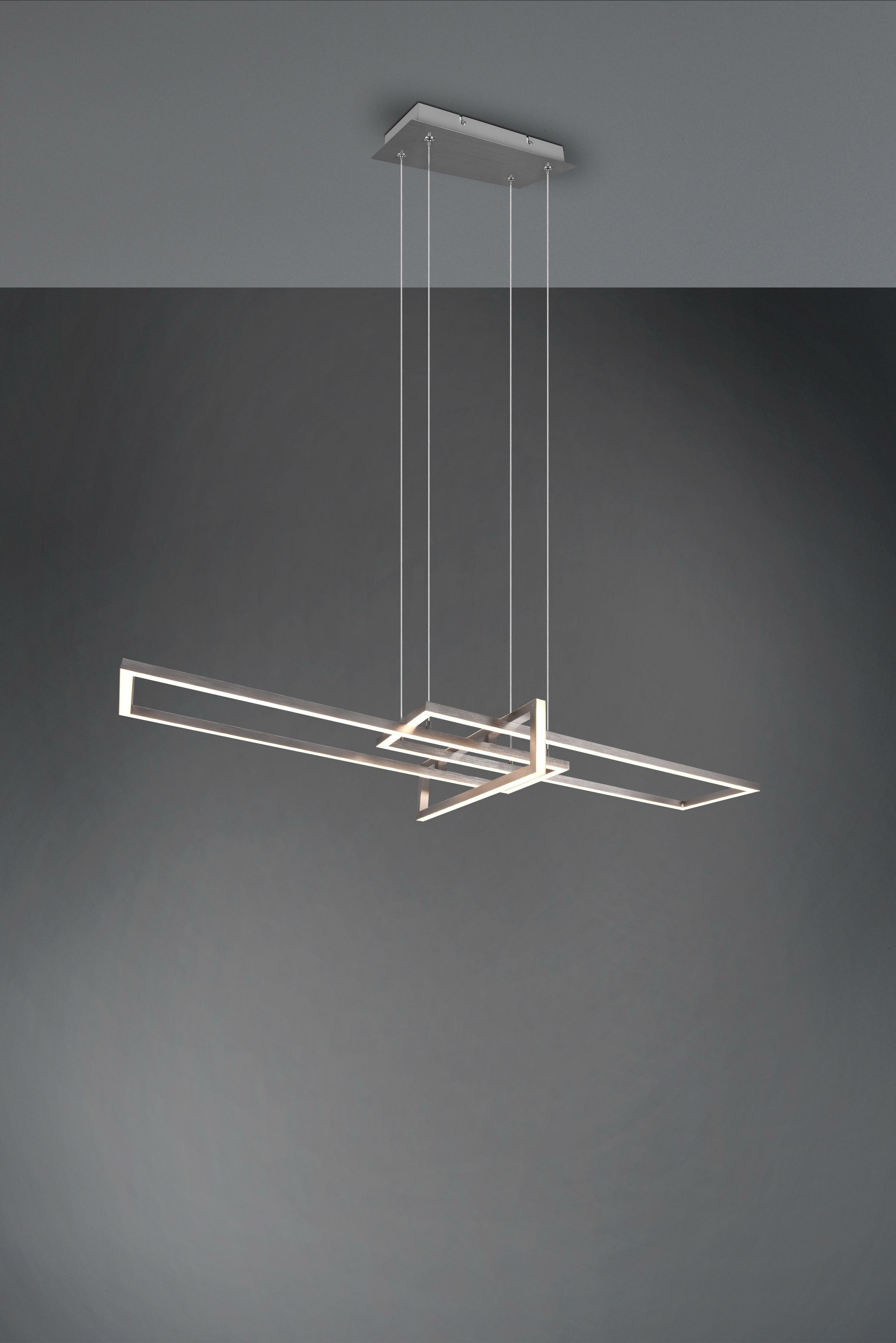 trio lighting trio lighting salinas sospensione led triplo rettangolo acciaio satinato con regolazione intensita' 34w 3000k 320310307 - foto 1