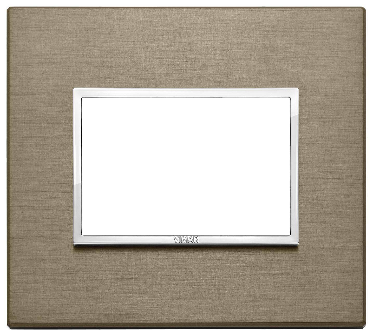 vimar vimar eikon evo placca 3 moduli alluminio colore bronzo scuro 21653.05 - foto 1
