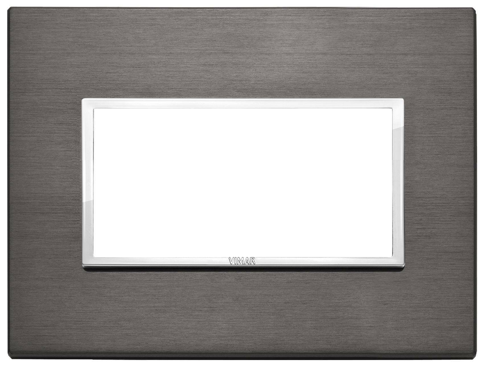 vimar vimar eikon placca 4 moduli metallo colore grigio 21654.03 - foto 1
