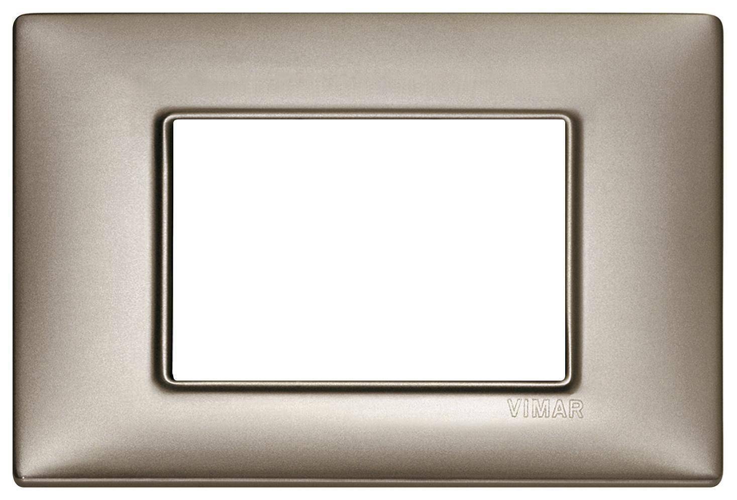 vimar vimar plana placca 3 moduli metallo  colore titanio 14653.74 - foto 1