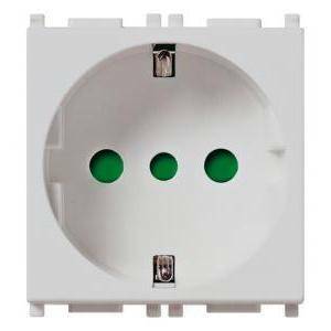 Plana silver presa sicury 2p+t 16a  250 v standar italiano tipo p30 silver 14209.sl
