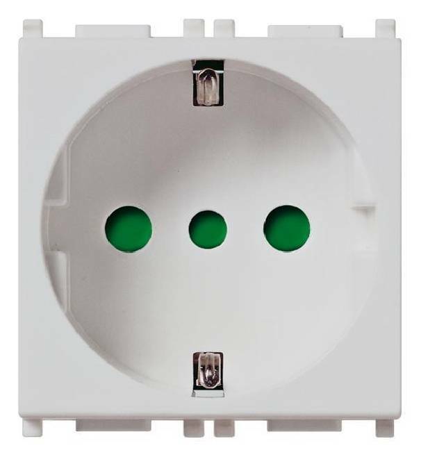 vimar vimar plana silver presa sicury 2p+t 16a  250 v standar italiano tipo p30 silver 14209.sl - foto 1