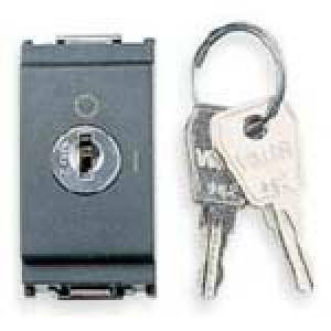 Idea pulsante 2p no 16a  250v a chiave grigio 16185