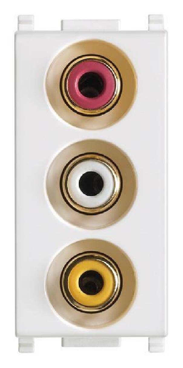 vimar vimar plana presa 3 connettori rca colore bianco 14335 - foto 1