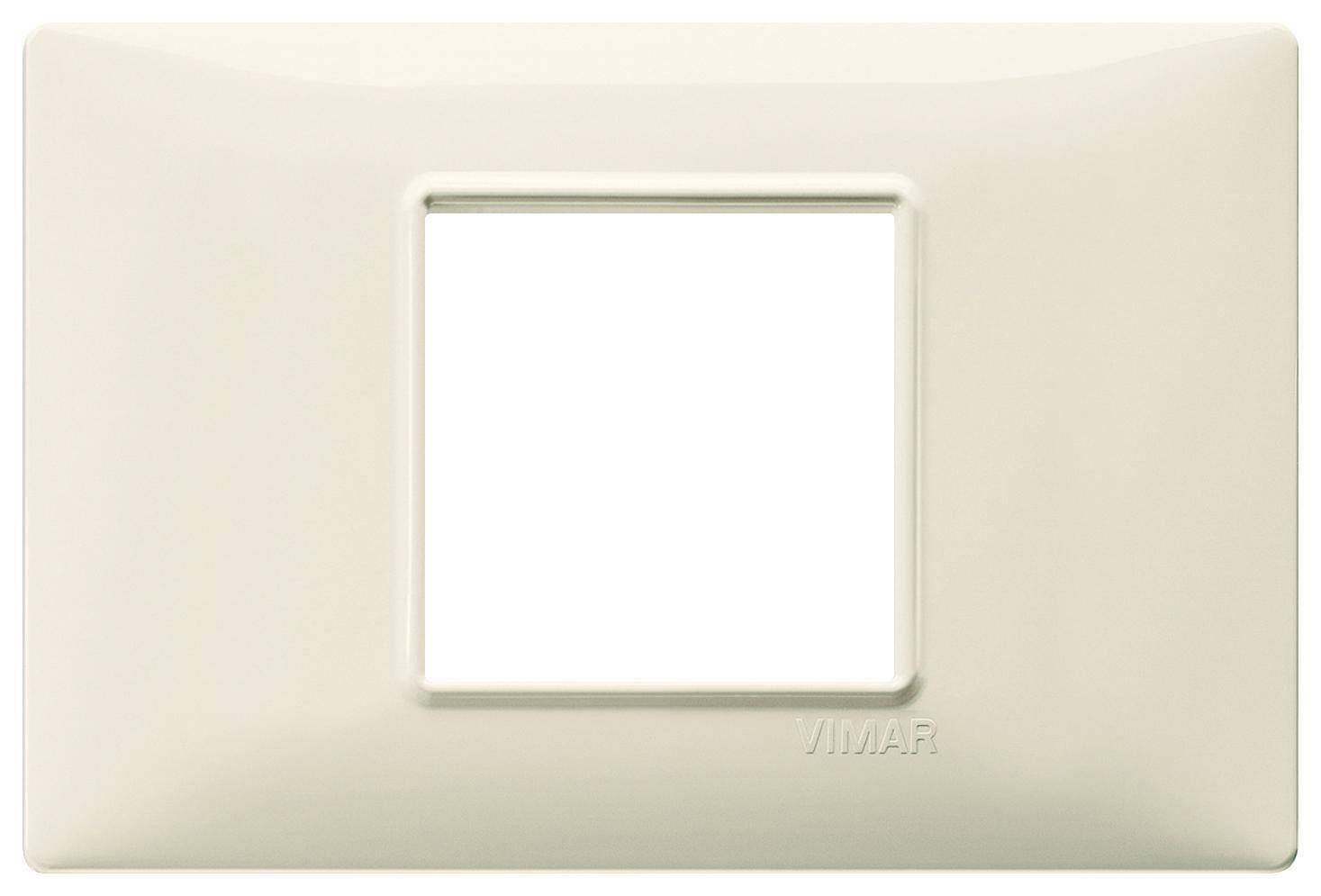 vimar vimar plana placca 2 moduli centrali tecnopolimero colore beige 14652.03 - foto 1