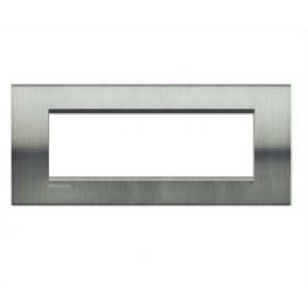 bticino bticino livinglight placca 7 moduli colore acciaio spazzolato lna4807acs - foto 1