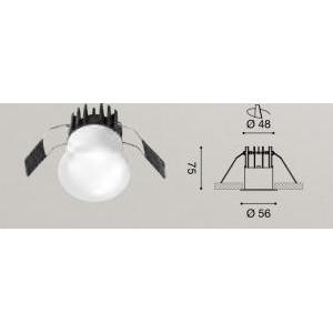 G.e.a. luce spot da incasso led 8w 600lm 3000k bianco opaco gfa950c