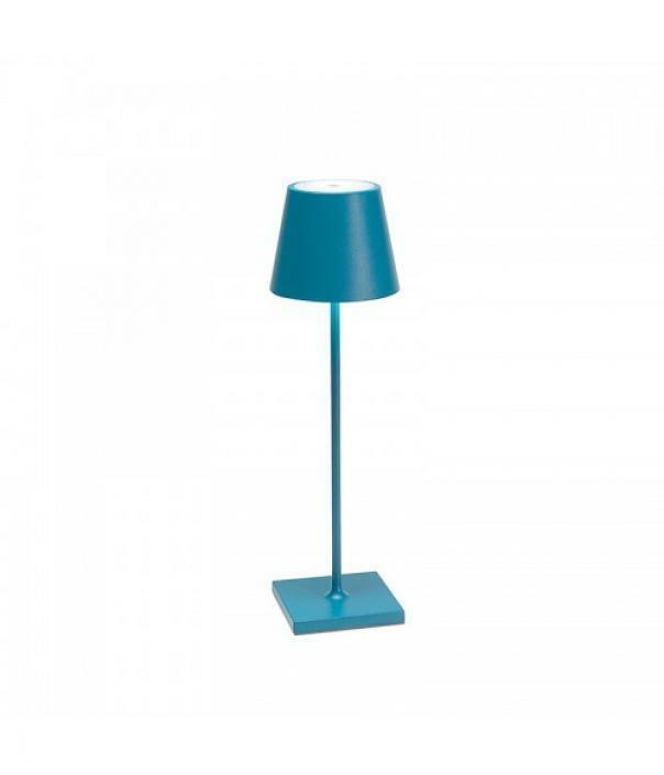 zafferano zafferano lampada poldina led ricaricabile colore blu avio con base di ricarica a contatto ld0340a3 - foto 2