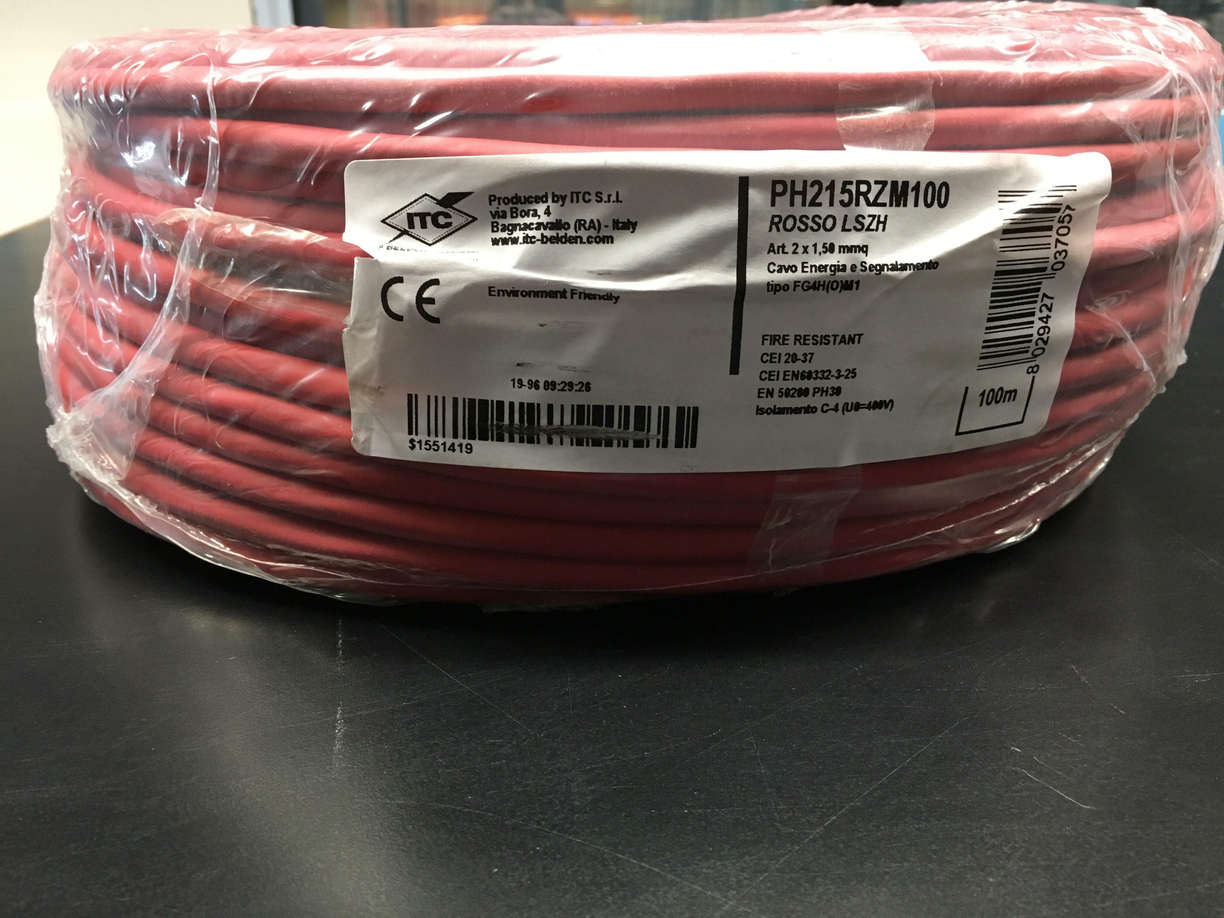 itc itc cavo schermato antincendio fg4ohm1 ph 2x1,50 lszh rosso ph215rzb500 - foto 1