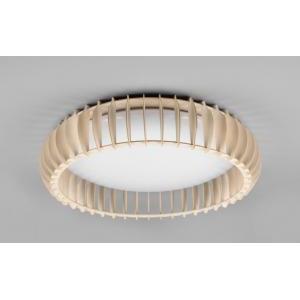 Plafoniera led monte con struttura legno colore naturale con telecomando multifunzione d.60cm 38w 3000-6500k  r62171930