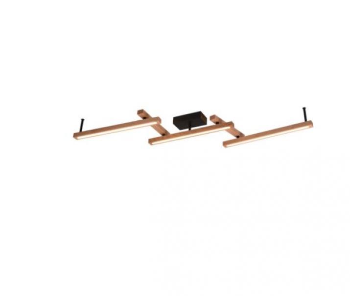 trio lighting trio lighting plafoniera led bellari 36w 2700-6000k 3 barre colore legno 626410530 - foto 1
