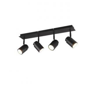 Plafoniera angelo 4 luci orientabili lampadine escluse ip44 nero opaco 880400432