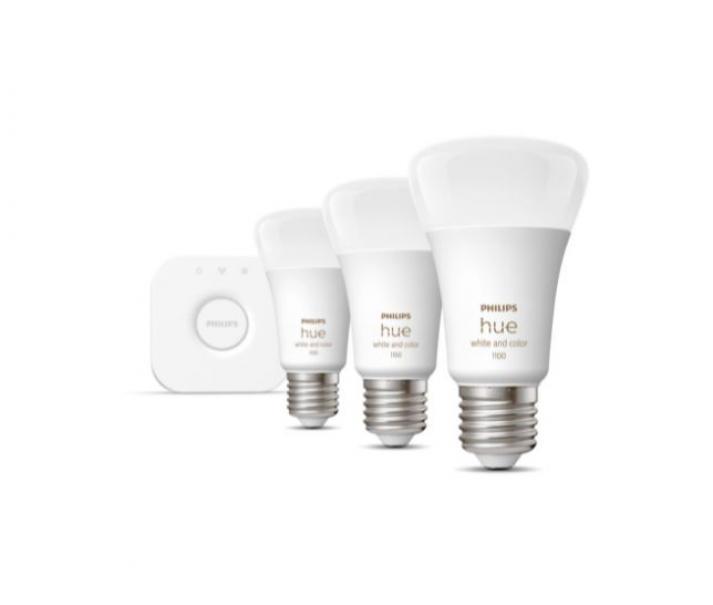 philips hue philips hue 3 lampadine white and color ambiance a60 e27 9w + bridge 929002468811 29151500 - foto 1