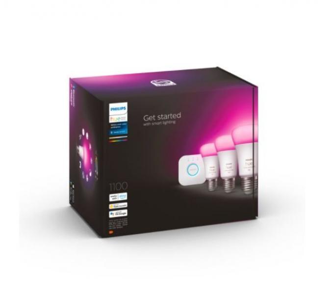philips hue philips hue 3 lampadine white and color ambiance a60 e27 9w + bridge 929002468811 29151500 - foto 2