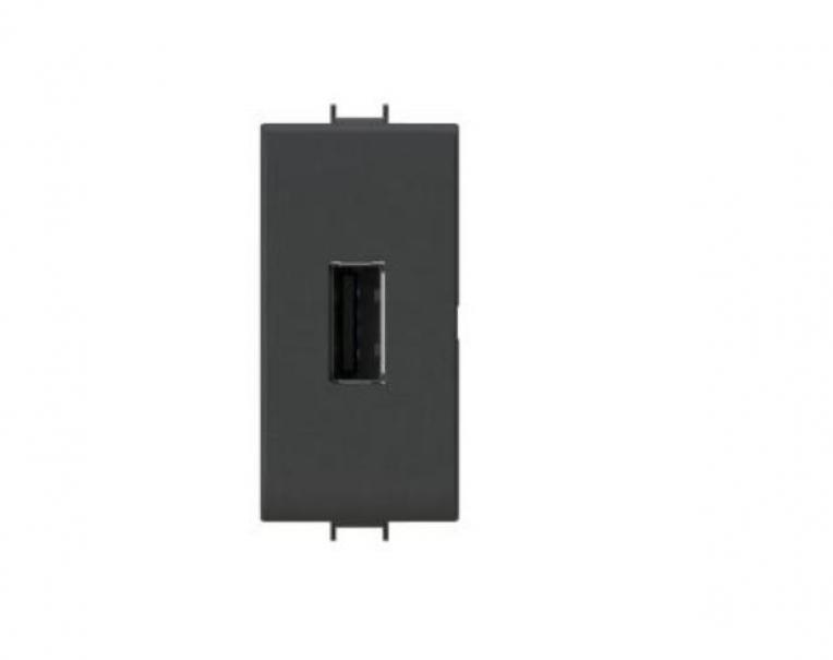 4 box 4 box presa usb con connettore tipo c e tipo a 2.1a per gewiss chorus nero 4b.g12.usb - foto 1