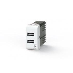 Presa usb con connettore tipo c e tipo a 2.4a gewiss chorus bianco 4b.g10.usb.24
