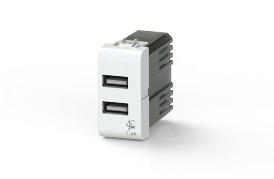 4 box 4 box presa usb con connettore tipo c e tipo a 2.4a gewiss chorus bianco 4b.g10.usb.24 - foto 1