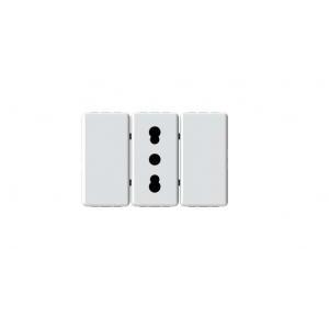 Presa corrente 10/16a e 2 bitappo per gewiss system bianca 4b.g20.bt