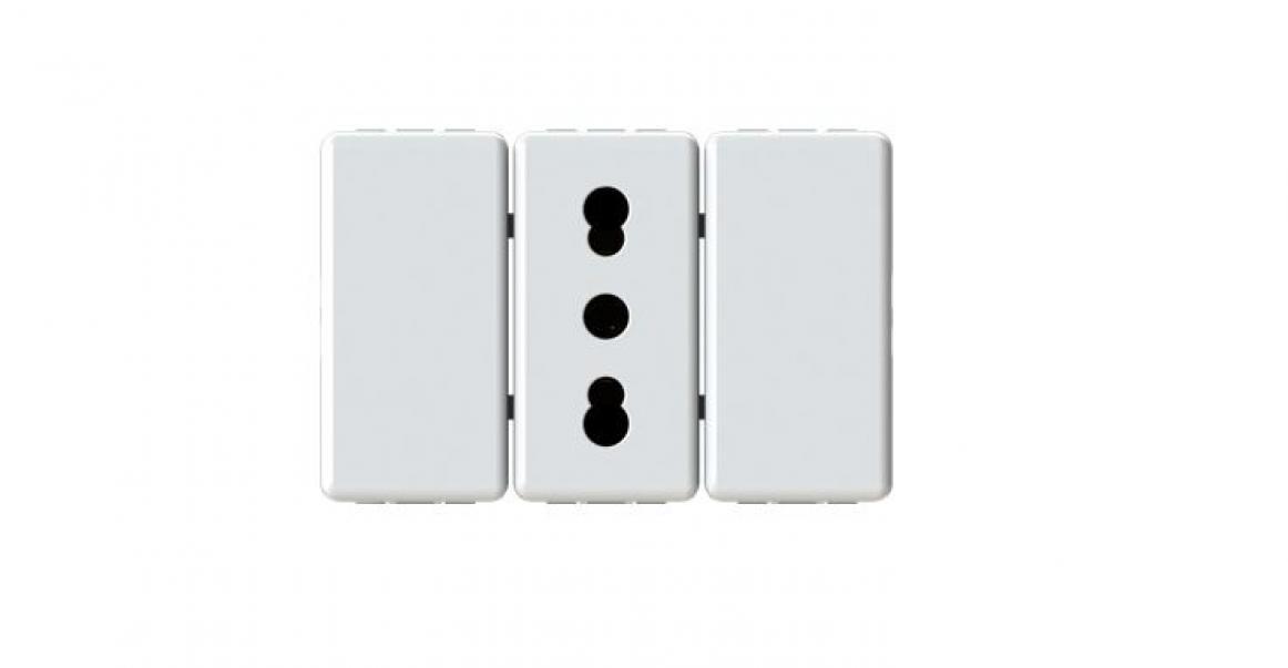4 box 4 box presa corrente 10/16a e 2 bitappo per gewiss system bianca 4b.g20.bt - foto 1