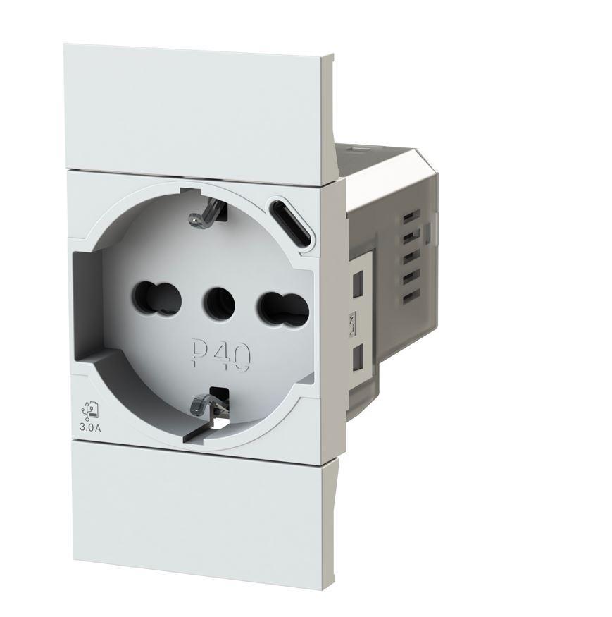 4 box 4 box presa p40 usb 3.0a per bticino living now bianca 4b.kw.p40.usb - foto 2