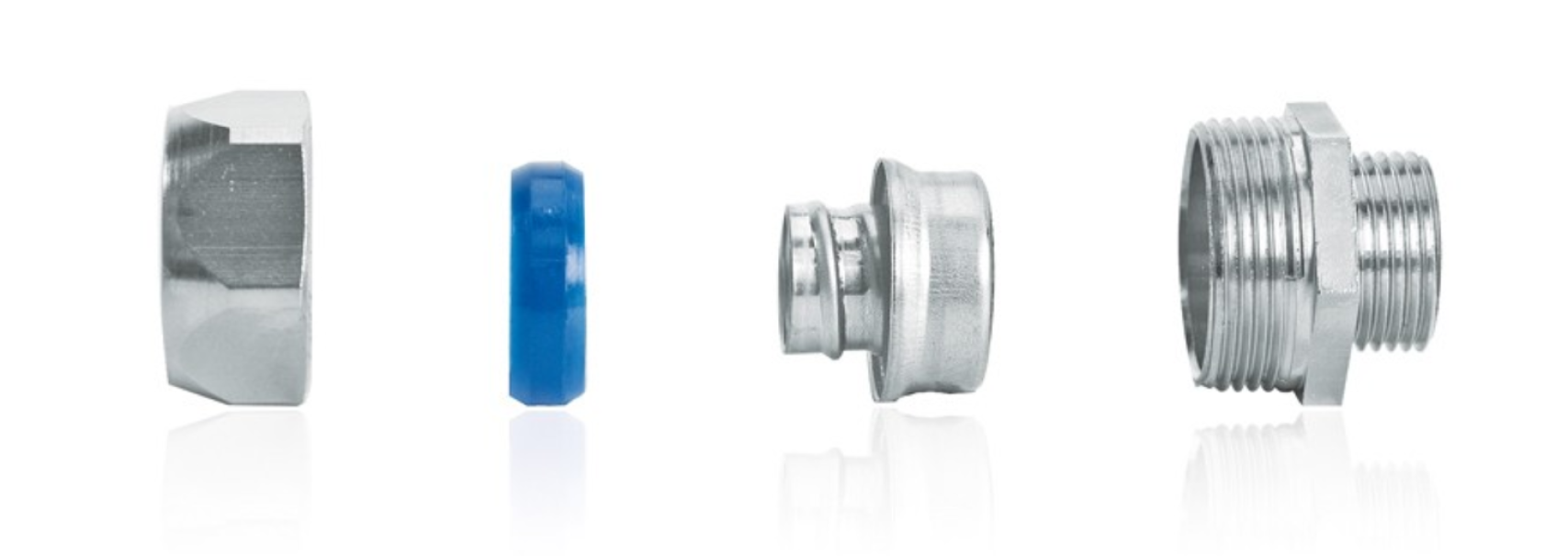 Raccordo con filetto maschio Euro 2000 diametro interno 20.5mm nickel - 50006 03