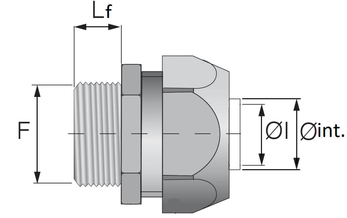 Raccordo con filetto maschio Euro 2000 diametro interno 20.5mm nickel - 50006 04