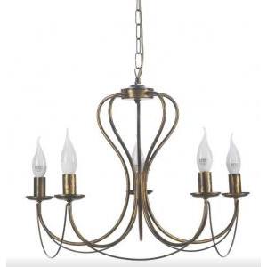 Sospensione candela  4236/5b- 5 luci e14-bronzo