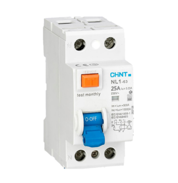 Interruttore differenziale puro Chint 2P 25A 30mA 10kA tipo F - 263717 01
