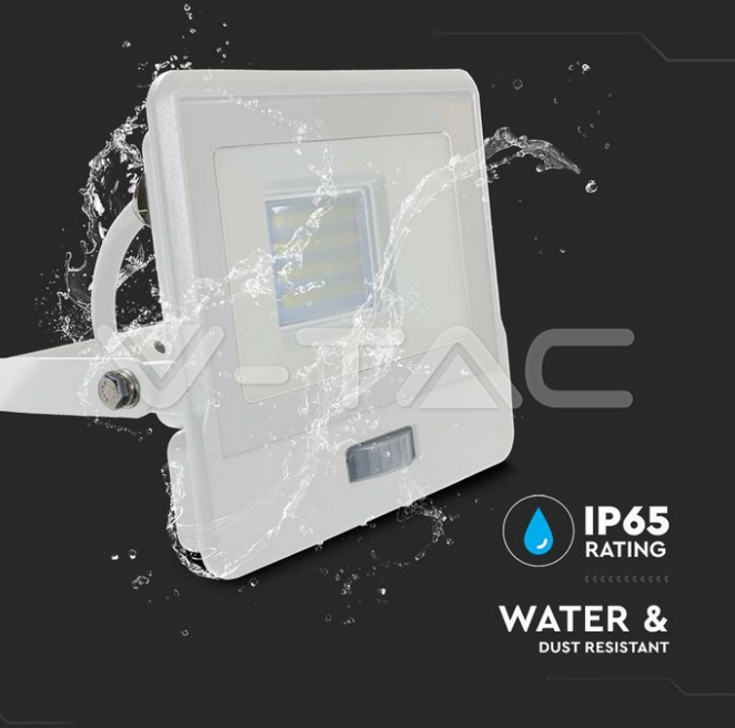 Proiettore led con sensore PIR V-tac 20W 4000K bianco VT-128S-1 - 20296 04