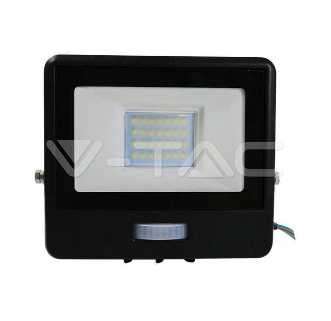 Proiettore led con sensore PIR V-tac 20W 4000K nero VT-128S-1 - 20284 02