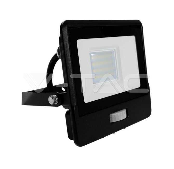 Proiettore led con sensore PIR V-tac 20W 6400K nero VT-128S-1 - 20285 01