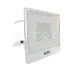 Proiettore led con sensore pir  50w 4000k bianco vt-158s-1 - 20302