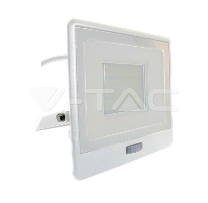 Proiettore led con sensore PIR V-tac 50W 4000K bianco VT-158S-1 - 20302 01