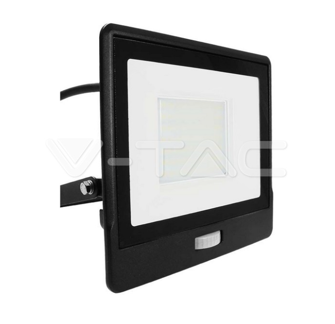 Proiettore led con sensore PIR V-tac 50W 6400K nero VT-158S-1 - 20291 01